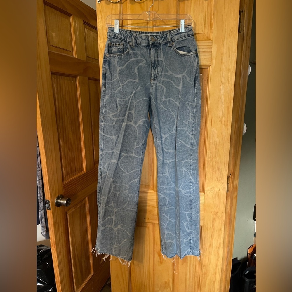 Wide leg garage jeans with bubble design size 5